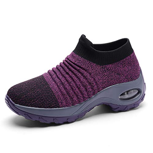 Zapatillas de fitness para mujer Active Fit Step Up Roller Toning Gym Walking Shoes, color Morado, talla 40 EU