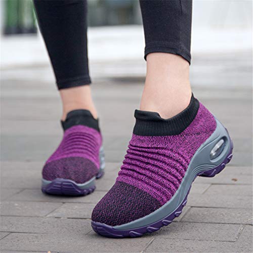 Zapatillas de fitness para mujer Active Fit Step Up Roller Toning Gym Walking Shoes, color Morado, talla 40 EU