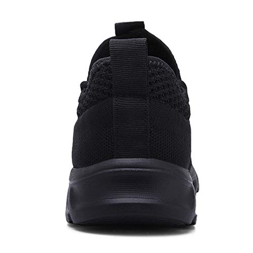 Zapatillas de Running para Hombre Casual Tenis Asfalto Zapatos Deporte Fitness Gym Correr Gimnasio Deportives Transpirables Seguridad Atlético Trekking Bambas Plataform Sneakers Negro 44 EU