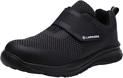 Zapatillas de Seguridad Hombre,LM180121 SBP Zapatos de Trabajo Mujer con Punta de Acero Ultra Liviano Reflectivo Transpirable 43 EU,Triple Negro