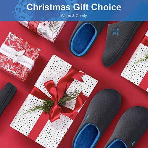 Zapatillas de Zueco de Espuma viscoelástica para Hombre Casa Interior Exterior Acogedor Invierno Cálido Antideslizante Zapatos para el hogar Dormitorio Casual Suela de Goma Azul Tamaño 42 43 Zapatillas de Zueco de Espuma viscoelástica para Hombre Casa Interior Exterior Acogedor Invierno Cálido Antideslizante Zapatos para el hogar Dormitorio Casual Suela de Goma Azul Tamaño 42 43