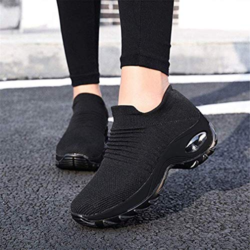 Zapatillas Deportivas de Mujer Gimnasio Zapatos Running Deportivos Fitness Correr Casual Ligero Comodos Respirable Negro Gris Morado 35-42 BK2 38 Zapatillas Deportivas de Mujer Gimnasio Zapatos Running Deportivos Fitness Correr Casual Ligero Comodos Respirable Negro Gris Morado 35-42 BK2 38