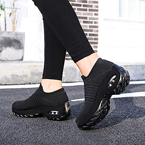 Zapatillas Deportivas de Mujer Gimnasio Zapatos Running Deportivos Fitness Correr Casual Ligero Comodos Respirable Negro Gris Morado 35-42 BK2 38 Zapatillas Deportivas de Mujer Gimnasio Zapatos Running Deportivos Fitness Correr Casual Ligero Comodos Respirable Negro Gris Morado 35-42 BK2 38