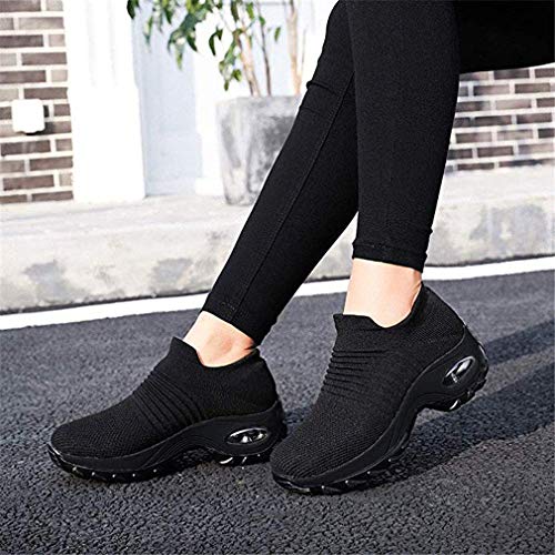 Zapatillas Deportivas de Mujer Gimnasio Zapatos Running Deportivos Fitness Correr Casual Ligero Comodos Respirable Negro Gris Morado 35-42 BK2 38 Zapatillas Deportivas de Mujer Gimnasio Zapatos Running Deportivos Fitness Correr Casual Ligero Comodos Respirable Negro Gris Morado 35-42 BK2 38