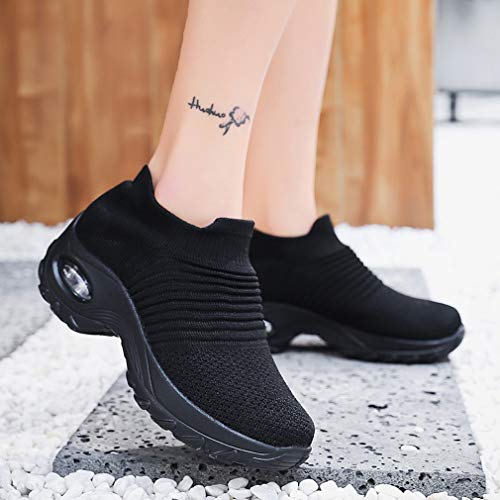 Zapatillas Deportivas de Mujer Gimnasio Zapatos Running Deportivos Fitness Correr Casual Ligero Comodos Respirable Negro Gris Morado 35-42 BK2 41 Zapatillas Deportivas de Mujer Gimnasio Zapatos Running Deportivos Fitness Correr Casual Ligero Comodos Respirable Negro Gris Morado 35-42 BK2 41