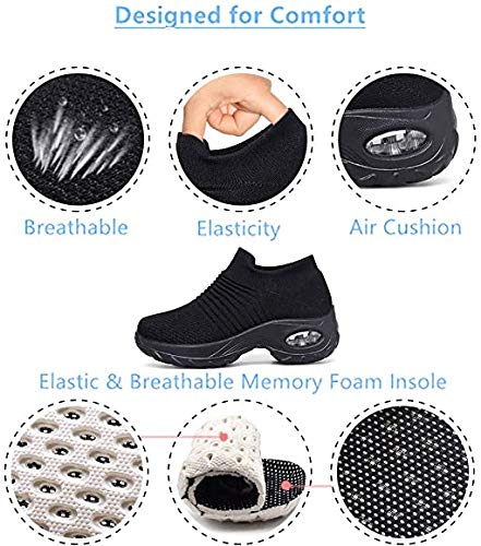 Zapatillas Deportivas Mujer Calcetin Elasticas sin Cordones Muy Comodas Transpirable Antideslizante para Correr Andar Trabajar… Zapatillas Deportivas Mujer Calcetin Elasticas sin Cordones Muy Comodas Transpirable Antideslizante para Correr Andar Trabajar…