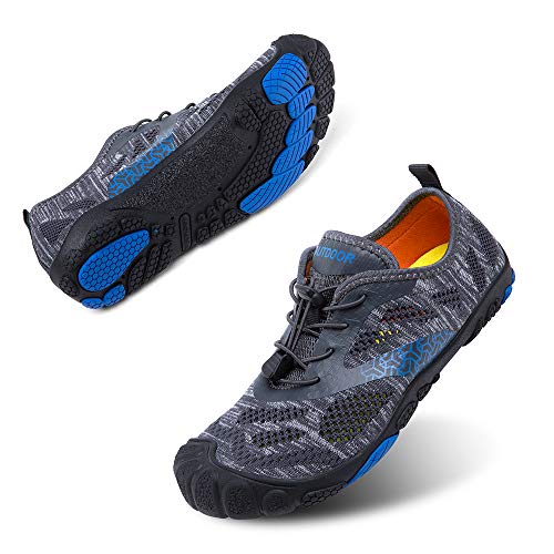 Zapatillas Minimalista Hombre Mujer de Trail Running Escarpines Zapatos de Agua Secado Rápido Deportes Antideslizante Unisexo Gris A Reino Unido 42