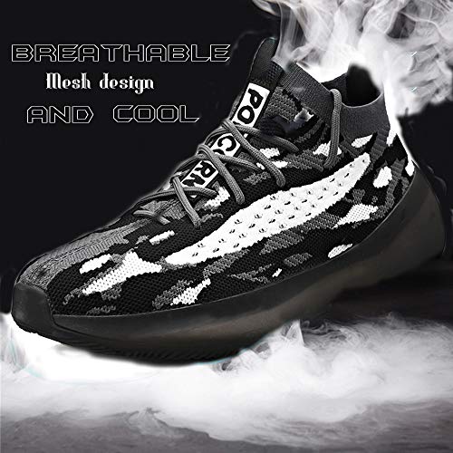 Zapatillas Moda Running para Hombre Deportivas Hombre Mujer Zapatos para Correr Gimnasio Sneaker Aire Libre y Deportes Calzado Black 42