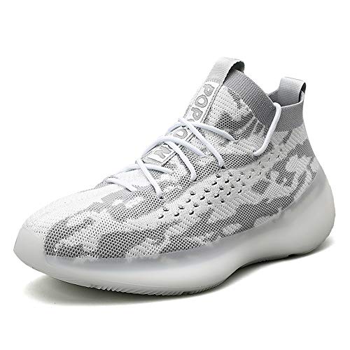 Zapatillas Moda Running para Hombre Deportivas Hombre Mujer Zapatos para Correr Gimnasio Sneaker Aire Libre y Deportes Calzado White 42