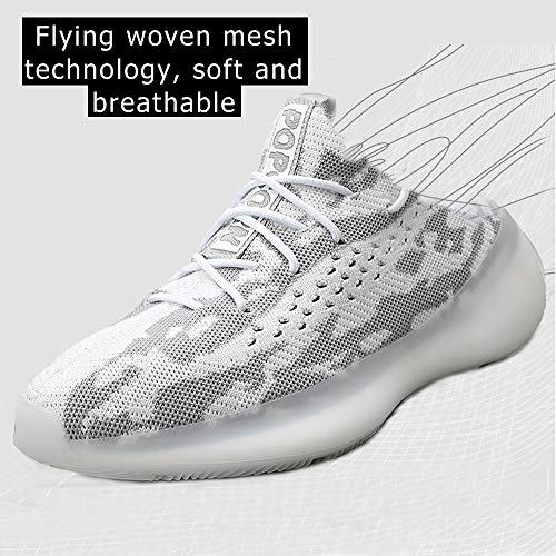 Zapatillas Moda Running para Hombre Deportivas Hombre Mujer Zapatos para Correr Gimnasio Sneaker Aire Libre y Deportes Calzado White 42