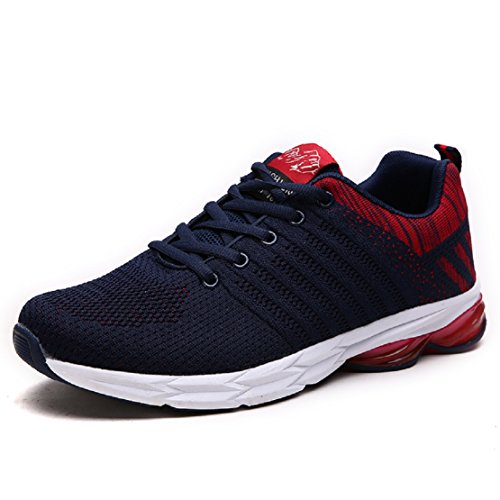 Zapatillas Running para Hombre Aire Libre y Deporte Transpirables Casual Zapatos Gimnasio Correr Sneakers Azul 43