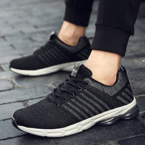 Zapatillas Running para Hombre Aire Libre y Deporte Transpirables Casual Zapatos Gimnasio Correr Sneakers Gris 42