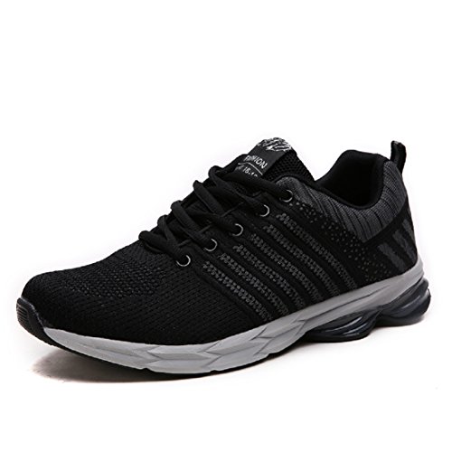 Zapatillas Running para Hombre Aire Libre y Deporte Transpirables Casual Zapatos Gimnasio Correr Sneakers Gris 42