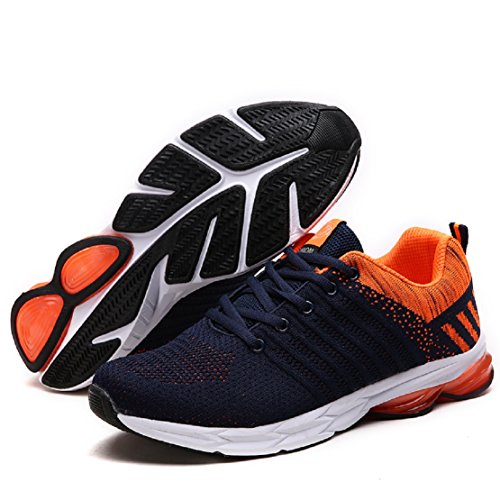 Zapatillas Running para Hombre Aire Libre y Deporte Transpirables Casual Zapatos Gimnasio Correr Sneakers Naranja 39