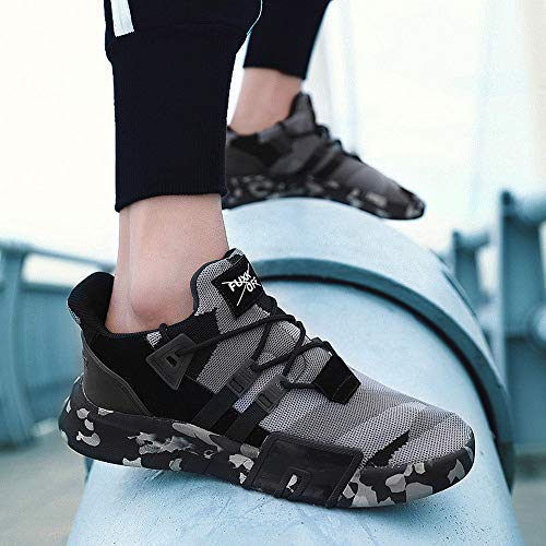 Zapatillas Running para Hombre Aire Libre y Deporte Transpirables Ligeras Zapatos Gimnasio Correr Malla Sneakers Casual Comodas Deportivas Zapatos competitivos Blanco riou