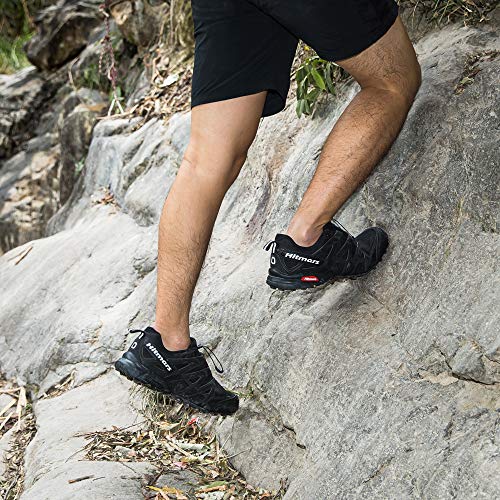 Zapatillas Trail Running Hombre Mujer Impermeables Zapatos Trekking Ligero Botas Senderismo Bajos Multideporte A Negro Talla EU 41