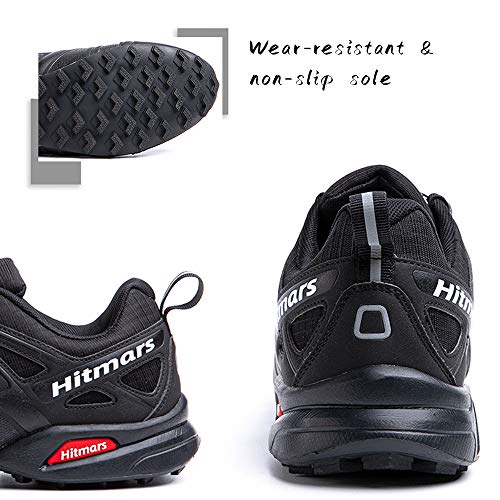 Zapatillas Trail Running Hombre Mujer Impermeables Zapatos Trekking Ligero Botas Senderismo Bajos Multideporte A Negro Talla EU 42