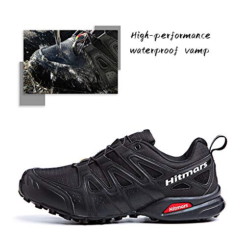 Zapatillas Trail Running Hombre Mujer Impermeables Zapatos Trekking Ligero Botas Senderismo Bajos Multideporte A Negro Talla EU 42