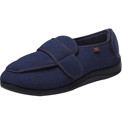 Zapatos antideslizantes ajustables,Pies hinchados respirables zapatos sueltos, zapatos hemipléjicos deformados para personas mayores-45_Dark blue,Calzado para calzado de salud para la diabetes