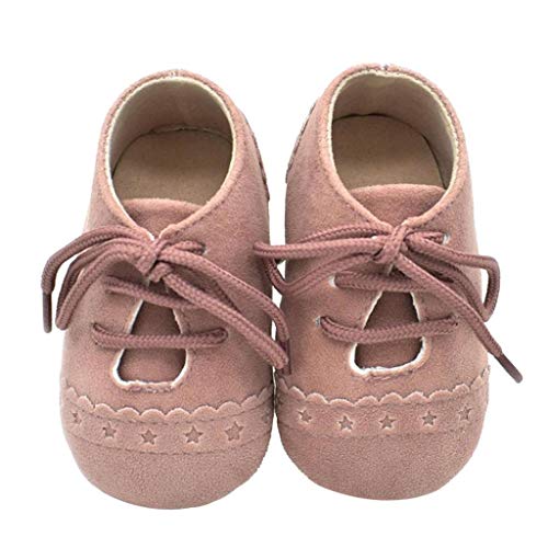 Zapatos Bebé Niña 2019 SHOBDW Zapatos Bebé Niño Verano Suela Suave Antideslizante Zapatillas Ata para Arriba Zapatos Bajos Linda Zapatos Bebé Recién Nacida Zapatos Bebe Primeros Pasos(Rosa,0~6)