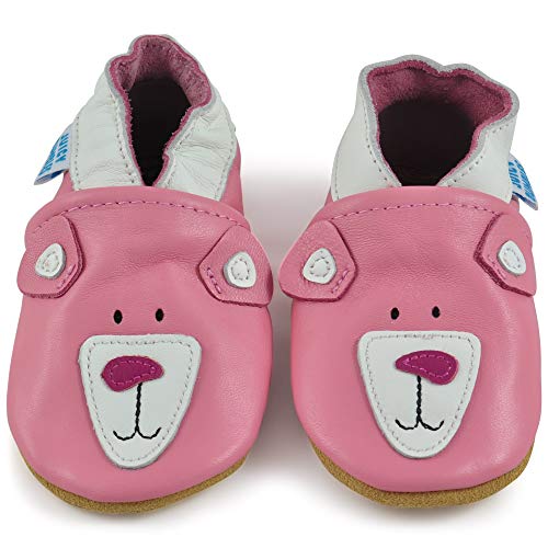 Zapatos Bebe Niña - Zapatillas Niña - Patucos Primeros Pasos - Oso Rosado 6-12 Meses