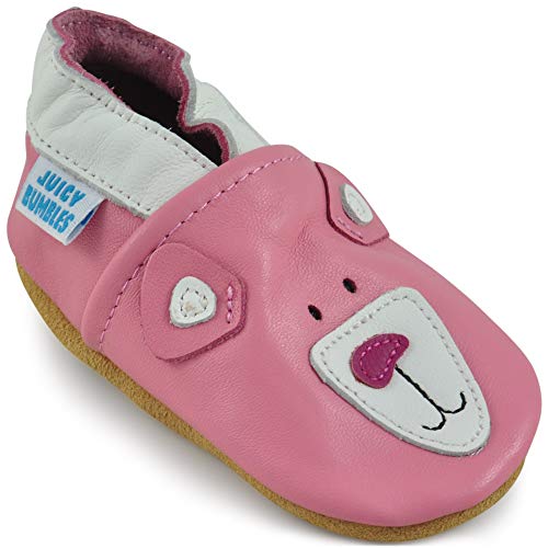 Zapatos Bebe Niña - Zapatillas Niña - Patucos Primeros Pasos - Oso Rosado 6-12 Meses