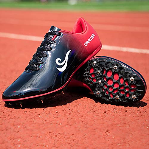 Zapatos De Atletismo Unisex, Zapatillas De Atletismo De PU Zapatillas De Atletismo Zapatillas De Atletismo De Salto Ligero Zapatillas De Atletismo Para Salto De Longitud / Sprint Junior,Negro,45EU