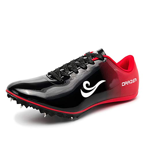 Zapatos De Atletismo Unisex, Zapatillas De Atletismo De PU Zapatillas De Atletismo Zapatillas De Atletismo De Salto Ligero Zapatillas De Atletismo Para Salto De Longitud / Sprint Junior,Negro,45EU