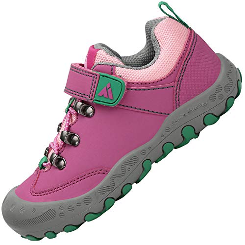 Zapatos de Fitness para Niña Cómoda Respirable Zapatillas de Deportivos Caminar Suave Estable Calzado Casual Clásico Low-Top Sneakers Interior Al Aire Libre, PU Rosa 25