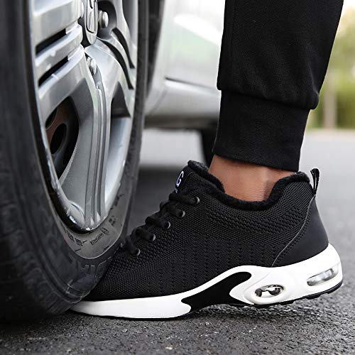 Zapatos de Seguridad de Invierno con Terciopelo Hombres Cómodo Zapatillas de Trabajo con Punta de Acero Ultra Liviano (Negro Blanco con Terciopelo, 41) Zapatos de Seguridad de Invierno con Terciopelo Hombres Cómodo Zapatillas de Trabajo con Punta de Acero Ultra Liviano (Negro Blanco con Terciopelo, 41)
