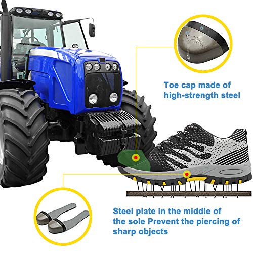 Zapatos de Seguridad para Hombre Zapatillas Zapatos de Mujer Seguridad de Acero Ligeras Calzado de Trabajo para Comodas Unisex Zapatos de Industria y Construcción Gris 43 Zapatos de Seguridad para Hombre Zapatillas Zapatos de Mujer Seguridad de Acero Ligeras Calzado de Trabajo para Comodas Unisex Zapatos de Industria y Construcción Gris 43