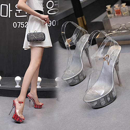 Zapatos de tacón Alto para Mujer, Discoteca, Zapatos de tacón Alto, Sandalias, Zapatos de Mujer, Plataforma de Cristal de Pole Dance, Plataforma Impermeable, Rojo_39 Zapatos de tacón Alto para Mujer, Discoteca, Zapatos de tacón Alto, Sandalias, Zapatos de Mujer, Plataforma de Cristal de Pole Dance, Plataforma Impermeable, Rojo_39