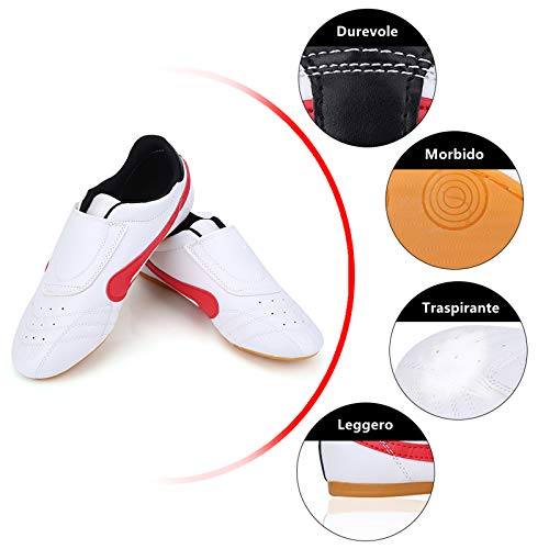 Zapatos de Taekwondo, Unisex Taekwondo Boxeo Kung Fu Tai Chi Deporte Zapatos de Gimnasia para Niños Adultos Caliente(43)