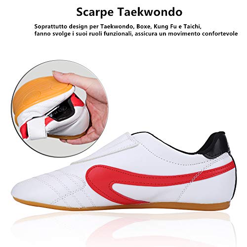 Zapatos de Taekwondo, Unisex Taekwondo Boxeo Kung Fu Tai Chi Deporte Zapatos de Gimnasia para Niños Adultos Caliente(43)