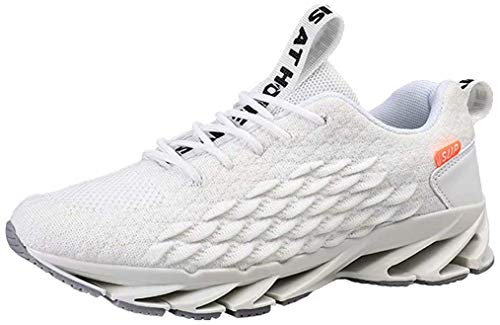 Zapatos Deporte Hombre Zapatillas De Running Transpirables Deportivas Gimnasio Correr Aire Libre Sneakers Blanco 43