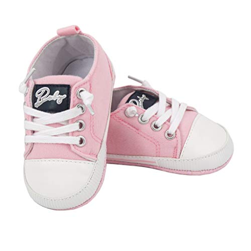 Zapatos para bebé Auxma La Zapatilla de Deporte Antideslizante del Zapato de Lona de la Zapatilla de Deporte para 3-6 6-12 12-18 M (6-12 M, Rosado)