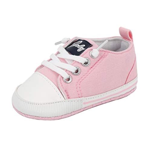 Zapatos para bebé Auxma La Zapatilla de Deporte Antideslizante del Zapato de Lona de la Zapatilla de Deporte para 3-6 6-12 12-18 M (6-12 M, Rosado)
