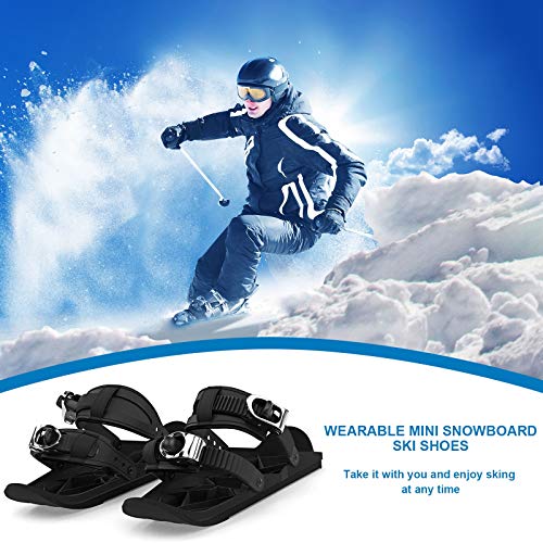 ZCFXGHH Mini Patines de esquí para Nieve The Short Skiboard Snowblades, esquís para Adultos Trineo de esquí Ajustable Snowboard Botas de esquí