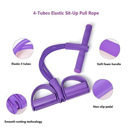 ZCZY Cuerda de Tensión Multifunción,4 Tubos elástico pedal de pie banda de entrenamiento,entrenador de abdomen, cintura, brazo, gimnasio en casa, sit-up,yoga, estiramiento y adelgazamiento ZCZY Cuerda de Tensión Multifunción,4 Tubos elástico pedal de pie banda de entrenamiento,entrenador de abdomen, cintura, brazo, gimnasio en casa, sit-up,yoga, estiramiento y adelgazamiento