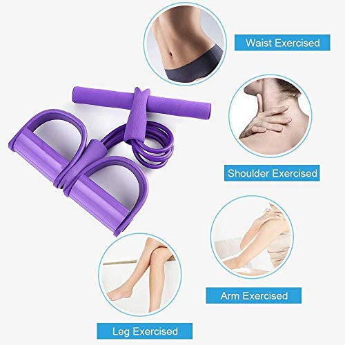 ZCZY Cuerda de Tensión Multifunción,4 Tubos elástico pedal de pie banda de entrenamiento,entrenador de abdomen, cintura, brazo, gimnasio en casa, sit-up,yoga, estiramiento y adelgazamiento ZCZY Cuerda de Tensión Multifunción,4 Tubos elástico pedal de pie banda de entrenamiento,entrenador de abdomen, cintura, brazo, gimnasio en casa, sit-up,yoga, estiramiento y adelgazamiento
