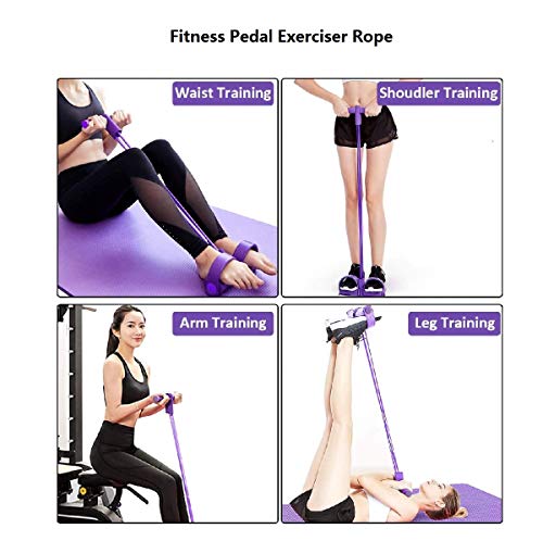 ZCZY Cuerda de Tensión Multifunción,4 Tubos elástico pedal de pie banda de entrenamiento,entrenador de abdomen, cintura, brazo, gimnasio en casa, sit-up,yoga, estiramiento y adelgazamiento ZCZY Cuerda de Tensión Multifunción,4 Tubos elástico pedal de pie banda de entrenamiento,entrenador de abdomen, cintura, brazo, gimnasio en casa, sit-up,yoga, estiramiento y adelgazamiento