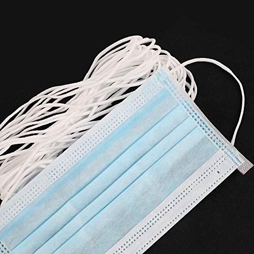 ZCZY Cuerda Elastica,3mm Redondo Cintas elásticas para Costura Y Manualidades DIY Cordon, Elástico de Cuerda Tela para Coser Ropa (Blanco-10 yardas)