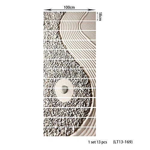 ZDDBD Adhesivos para Escaleras 3D Simulación Escalera Pegatina Impermeable Pared Bricolaje Decoración 18 * 100Cm * 13Pcs- Piedra De Arena Amarilla