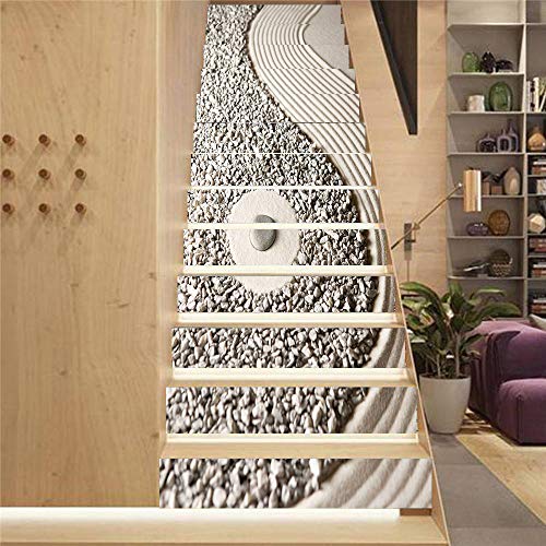 ZDDBD Adhesivos para Escaleras 3D Simulación Escalera Pegatina Impermeable Pared Bricolaje Decoración 18 * 100Cm * 13Pcs- Piedra De Arena Amarilla