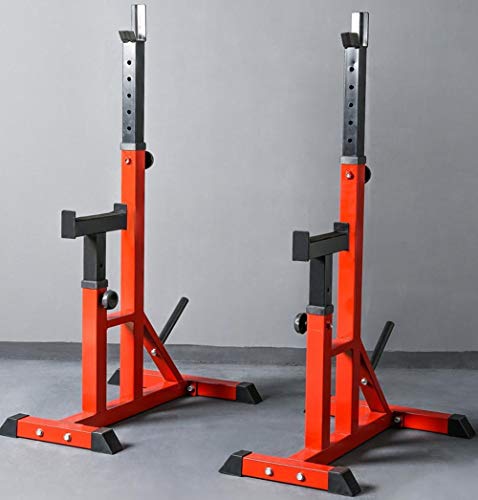 ZDXR8 Squat Rack Barbell Stands, Carga Máxima De 250 Kg, Barras Inmersión Resistentes Jaula con Mancuernas Ajustables, Jaula de Sentadillas Peso Equipo de Formación, Altura Regulable