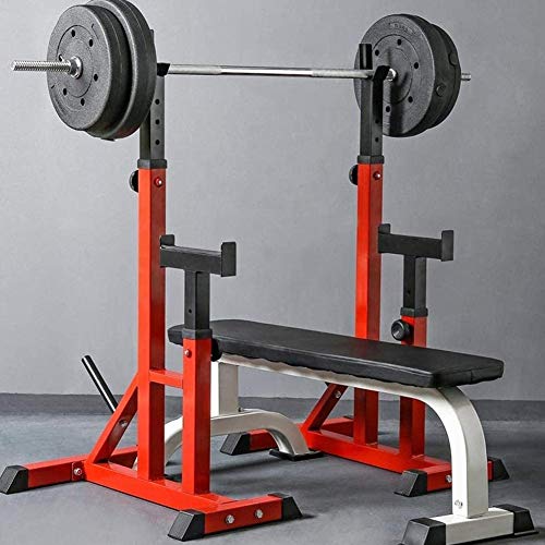 ZDXR8 Squat Rack Barbell Stands, Carga Máxima De 250 Kg, Barras Inmersión Resistentes Jaula con Mancuernas Ajustables, Jaula de Sentadillas Peso Equipo de Formación, Altura Regulable