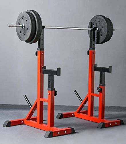 ZDXR8 Squat Rack Barbell Stands, Carga Máxima De 250 Kg, Barras Inmersión Resistentes Jaula con Mancuernas Ajustables, Jaula de Sentadillas Peso Equipo de Formación, Altura Regulable