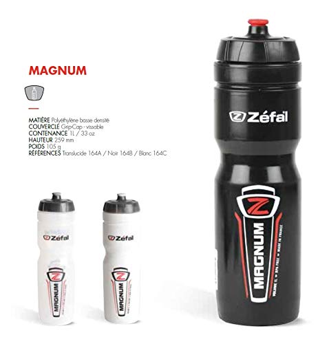 Zefal Magnum Bidón, Unisex Adulto, Negro, 1000 ml Zefal Magnum Bidón, Unisex Adulto, Negro, 1000 ml