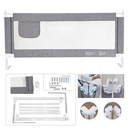 ZEHNHASE Barandilla de La Cama para bebés, Barrera de cama para niños Colchón doble, doble, tamaño completo tamaño queen y king (gris, 120cm, Children: XS) ZEHNHASE Barandilla de La Cama para bebés, Barrera de cama para niños Colchón doble, doble, tamaño completo tamaño queen y king (gris, 120cm, Children: XS)