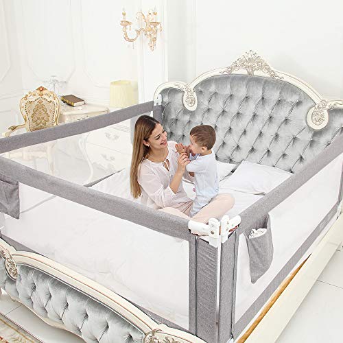 ZEHNHASE Barandilla de La Cama para bebés, Barrera de cama para niños Colchón doble, doble, tamaño completo tamaño queen y king (gris, 120cm, Children: XS) ZEHNHASE Barandilla de La Cama para bebés, Barrera de cama para niños Colchón doble, doble, tamaño completo tamaño queen y king (gris, 120cm, Children: XS)